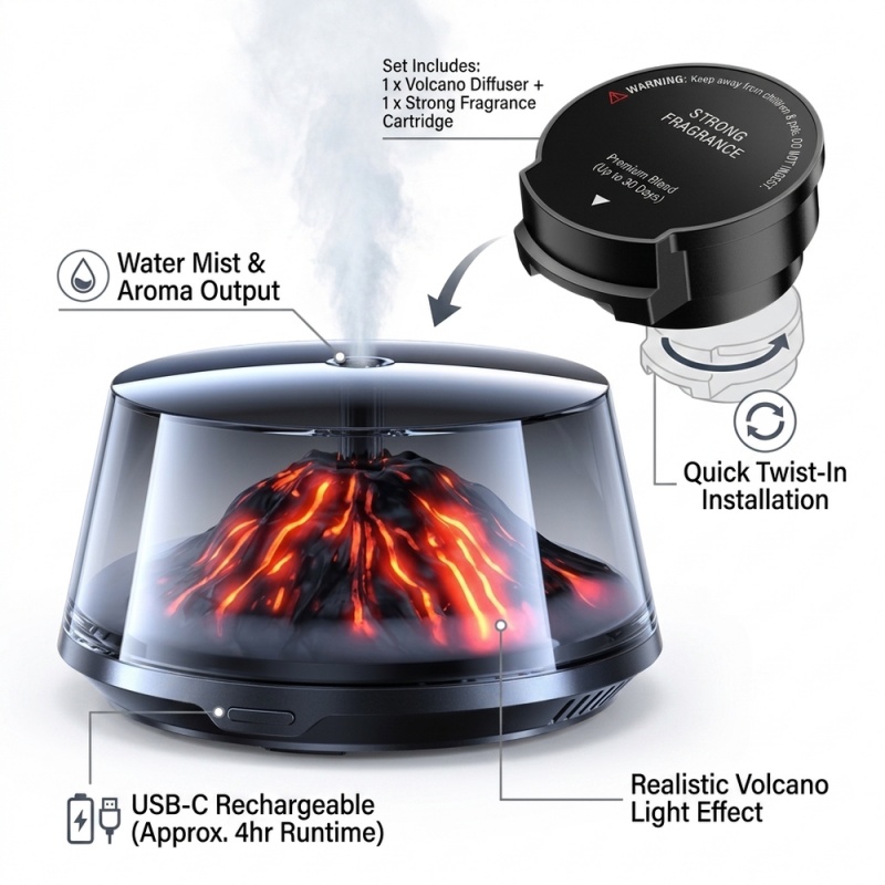 USB Araç Hava Difüzörü Volkan  - Home Fragrance Mist incelemesi ve fiyatı